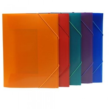 CARPETA DINA4 SOLAPA PLASTICO GOMAS COLORES FRAGA