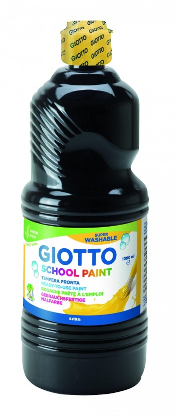 Témpera líquida botella 1l lavable Giotto negro