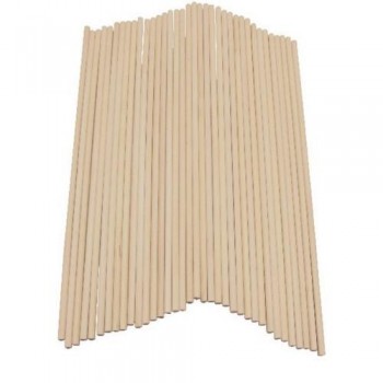 Palos de madera natural finos redondos 20cm pack 36 un. Smart