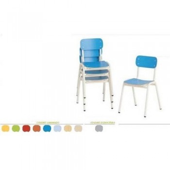 Silla madera estructura metálica T1 26 cm. Altura Azul Asia