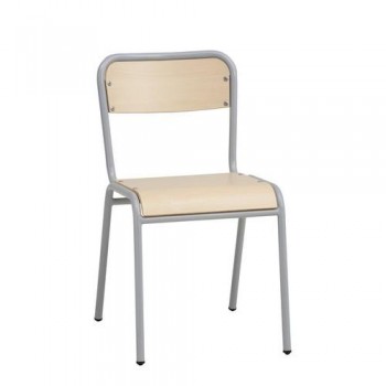 Silla madera estructura metálica T1 26 cm. Altura haya Gabo