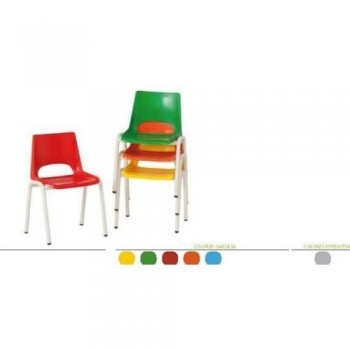 Silla plástico estructura metálica T2 30 cm. Altura Azul Tauro