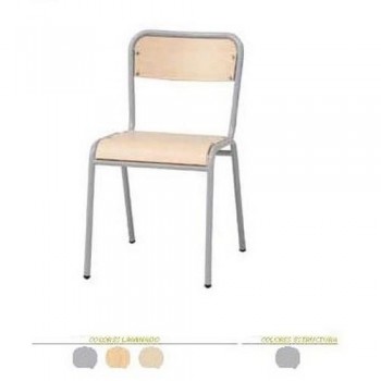 Silla madera estructura metálica T4 37 cm. Altura Azul Oceania