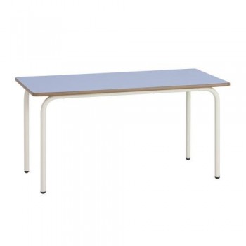 Mesa rectangular 120x60 cm madera estructura metálica T1 45 cm. Altura Azul Piscis