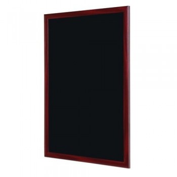 Panel informativo negro para tiza marco de madera color cerezo 120x90