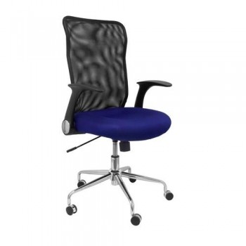 Silla oficina respaldo malla negro asiento azul OFI4031