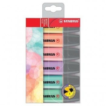 ROTULADOR STABILO FLUORESCENTES  ESTUCHE 6 COLORES PASTEL