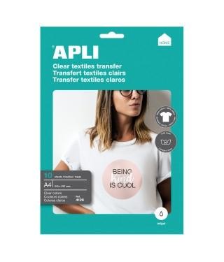 PAPEL APLI DINA4  TRANSFER INKJET  ESPECIAL BLANCO 10HOJAS