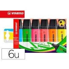 ROTULADOR STABILO FLUORESCENTES  ESTUCHE 6 COLORES ORIGINAL