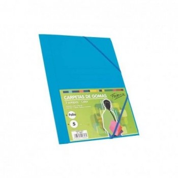 CARPETA FOLIO CARTON SOLAPA  AZUL BRILLO FABRISA