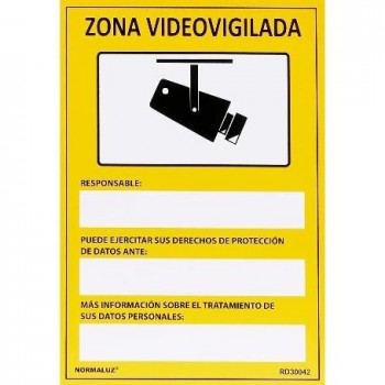 SEÑAL PELIGRO ZONA DE VIDEOVIGILADA PVC 0,7 210X300