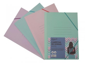CARPETA FOLIO CARTON SOLAPA  PASTEL SURTIDO FABRISA