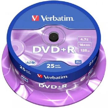 DVD+R TARRINA 25UNIDADES VERBATIN-INTENSO  16 X