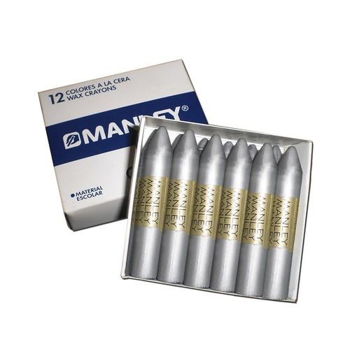 LAPIZ CERA MANLEY COLOR UNICO PLATA 75
