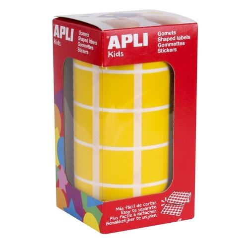 ETIQUETAS APLI GOMETS CUADRADO 20 AMARILLO