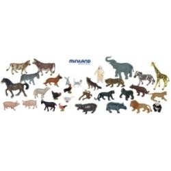 MINILAND ANIMALES GRANJA - SALVAJES 30 UDS