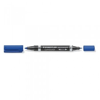 ROTULADOR PERMANENTE DOBLE PUNTA M Y F, COLOR AZUL STAEDTLER