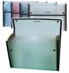 Carpeta clasificadora A4 12 dep. rojo transparente 330x240x30. Cierre con doble boton.