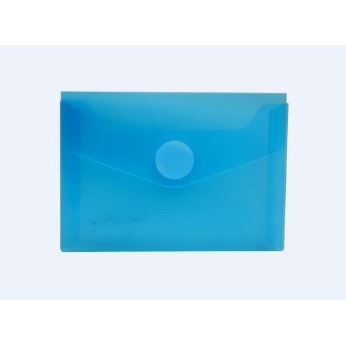 SOBRE A7 BOTON 120x85MM PP AZUL TRASPARENTE
