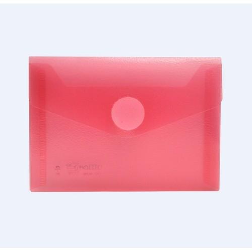 SOBRE A7 BOTON 120x85MM PP ROJO TRASPARENTE