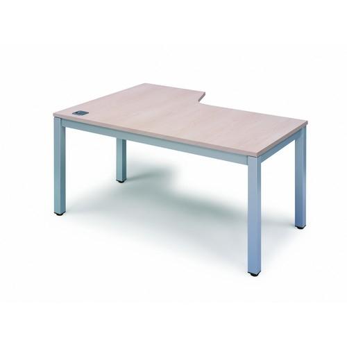 Mesa L derecha 180X120X80 estructura aluminio tablero melamina haya serie Executive Rocada