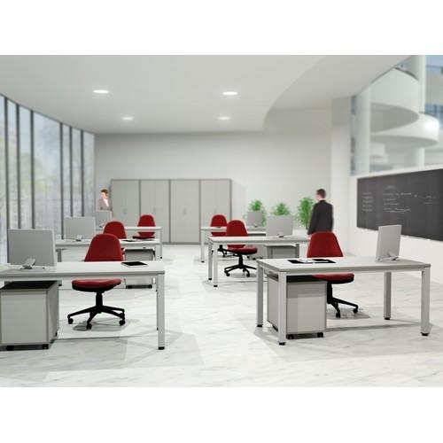 Mesa 120x60 cm. estructura Aluminio Tablero Melamina Gris serie Executive Rocada