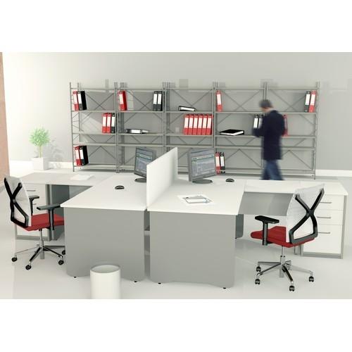 Mesa 160x80 cm. estructura Aluminio Tablero Gris serie Work Rocada