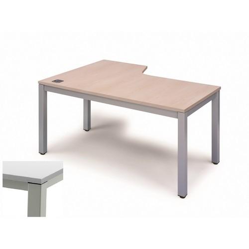 Mesa L derecha 180X120X80 Estructura Aluminio Tablero Melamina Gris Executive