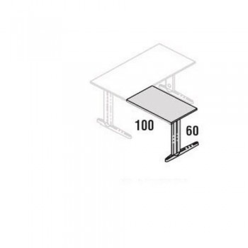 Ala para mesa estructura aluminio tablero melamina gris 100x60 cm. Metal Rocada