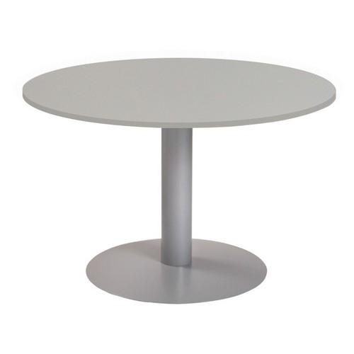 Mesa redonda 120 cm. diámetro Pie Columna Aluminio Tablero Haya serie Meeting Rocada
