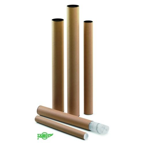 Tubo de cartón con tapa plástico 640 x 80 mm. Faibo