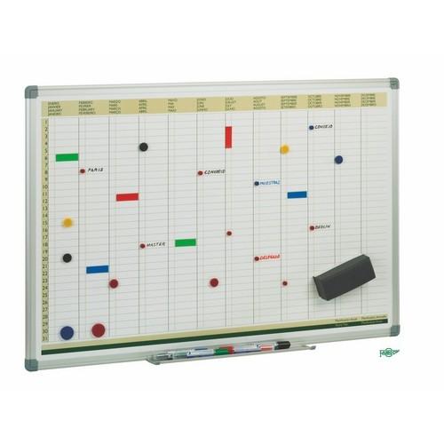 Pizarra planificación anual metálica 60x90cm Faibo