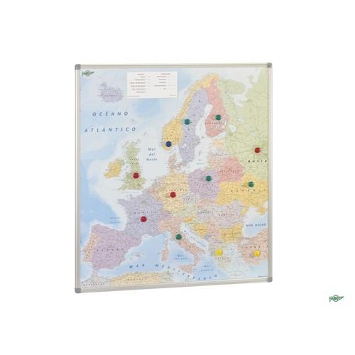 Mapa Europa magnético con marco de aluminio 101x113 cm Faibo