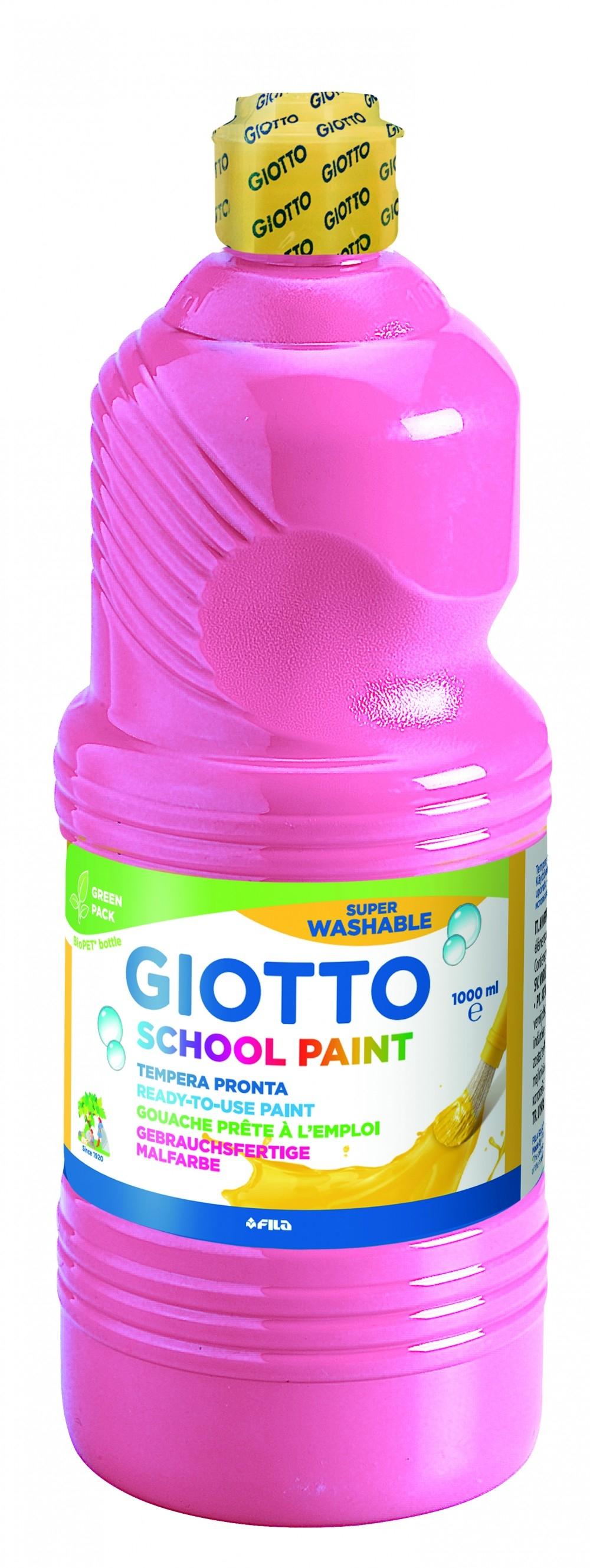 Témpera líquida botella 1l lavable Giotto rosa