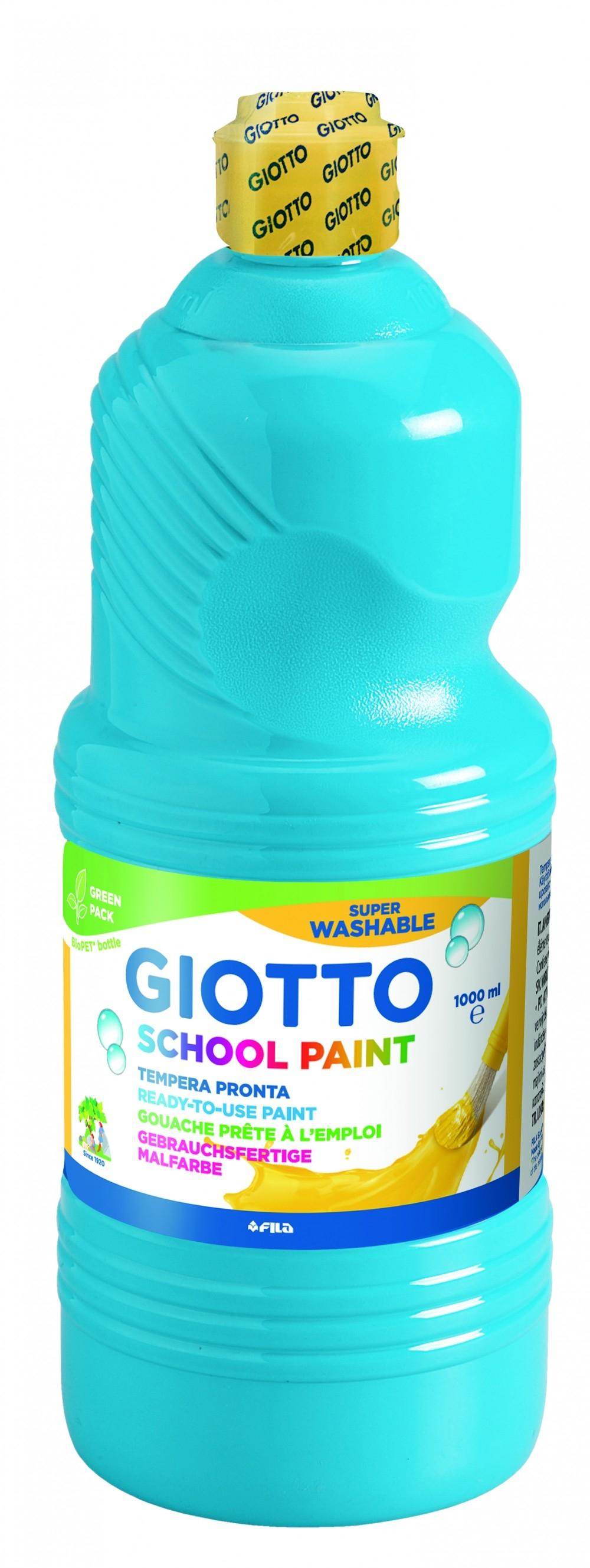 Témpera líquida botella 1l lavable Giotto azul cyan