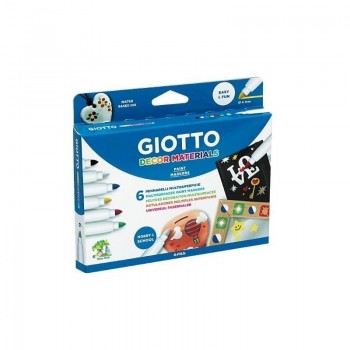 ROTULADOR GIOTTO DECOR MATERIALES 6 COLORES