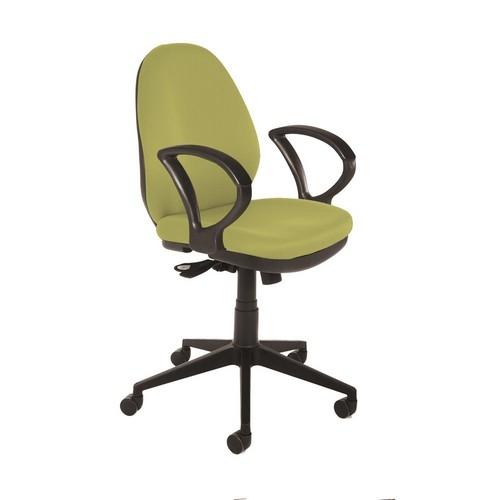 Silla operativa Oficina Tapizada Tela Verde Ergonómica RD939V15 Rocada. Brazos Incluidos