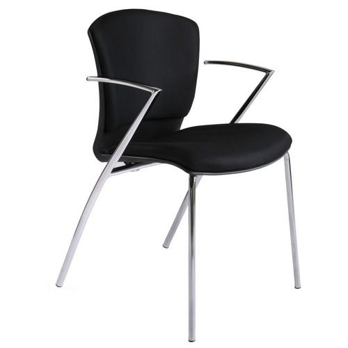 Silla confidente profesional tapizada gris Rocada