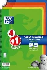 CUADERNO OXFORD FOLIO 80H 90GR CUADRO PACK 4+1