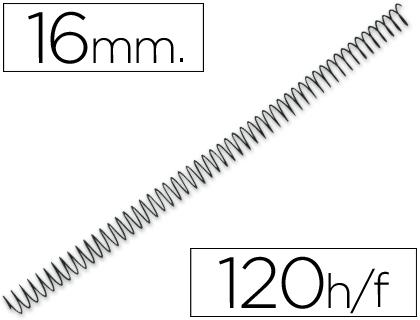 ESPIRAL METALICA PAS64 (5.1) Nº16 NEGRA CAJA 100U