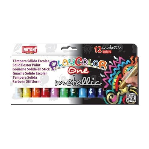 Témpera barra 10 gr estuche 12 unid. Surtido Metallic PlayColor One