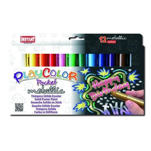 Témpera barra 5 gr estuche 12 unid. Surtido Metallic PlayColor Pocket