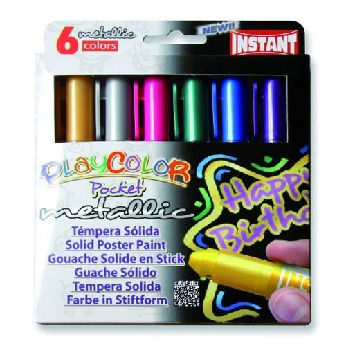 Témpera barra 5 gr estuche 6 unid. Surtido Metallic PlayColor Pocket