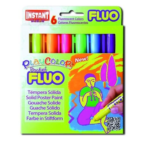 Témpera barra 5 gr estuche 6 unid. Surtido Fluo PlayColor Pocket