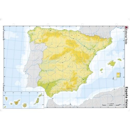 MAPA MUDO ESPAÑA FISICO