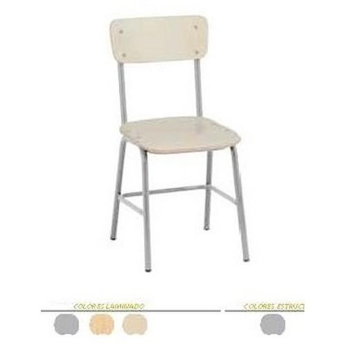 Silla madera estructura metálica T5 40 cm. Altura arena America