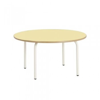 Mesa redonda madera estructura metálica T2 52 cm. altura 100 cm diámetro haya Aries