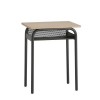 Mesa madera individual estructura metálica con bandeja perforada T6 color madera Malta