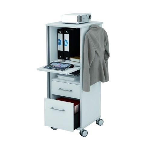 Mueble móvil multifuncional caddy con cajones color gris