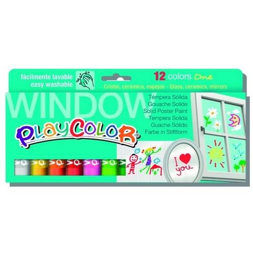 Témpera barra 10 gr estuche 12 unid. Surtido Window PlayColor One